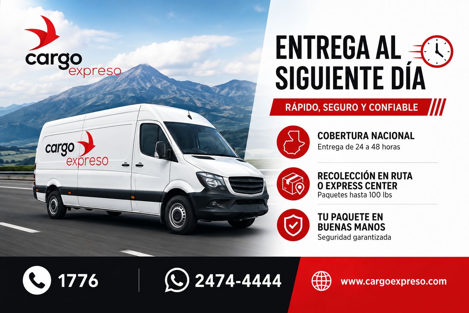 Cargo Expreso — entrega al siguiente día, rápido, seguro y confiable