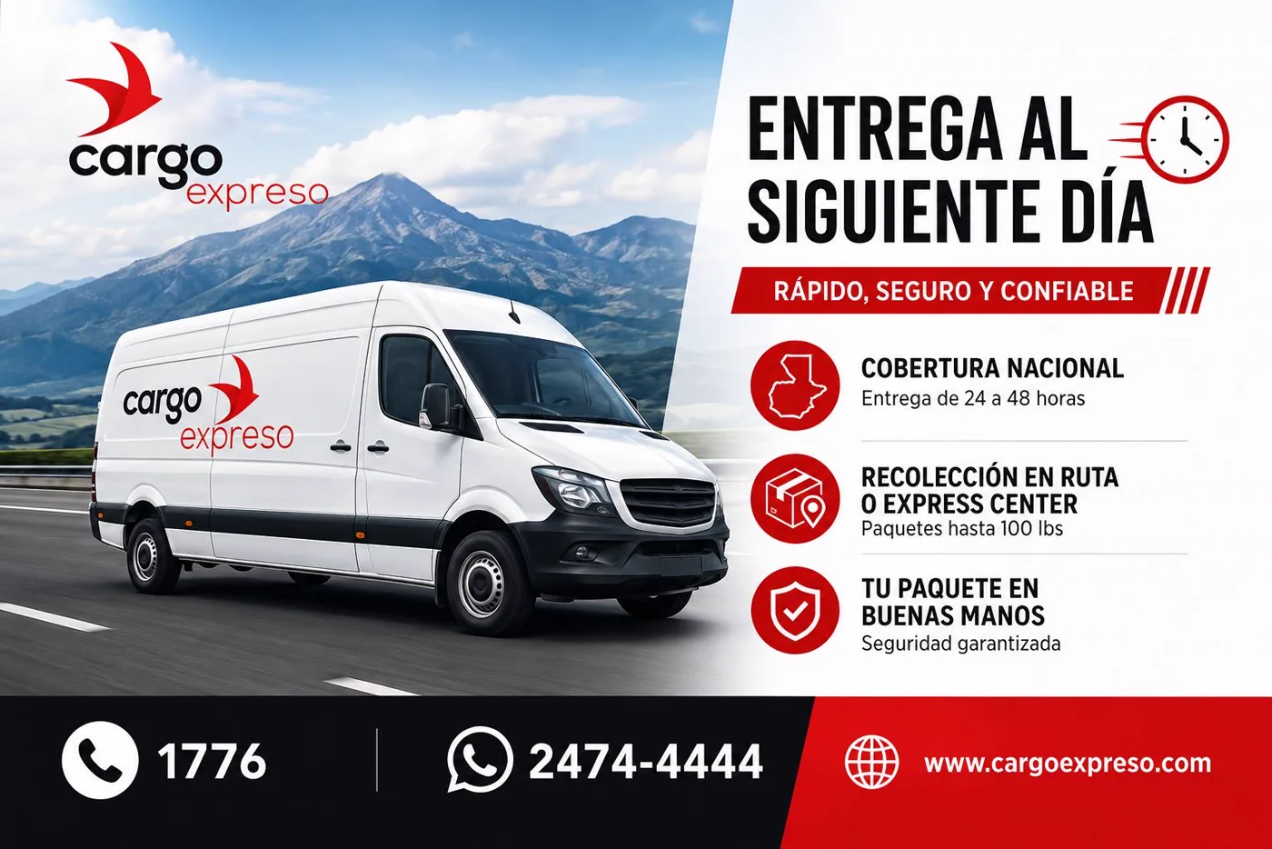 Cargo Expreso — entrega al siguiente día, rápido, seguro y confiable