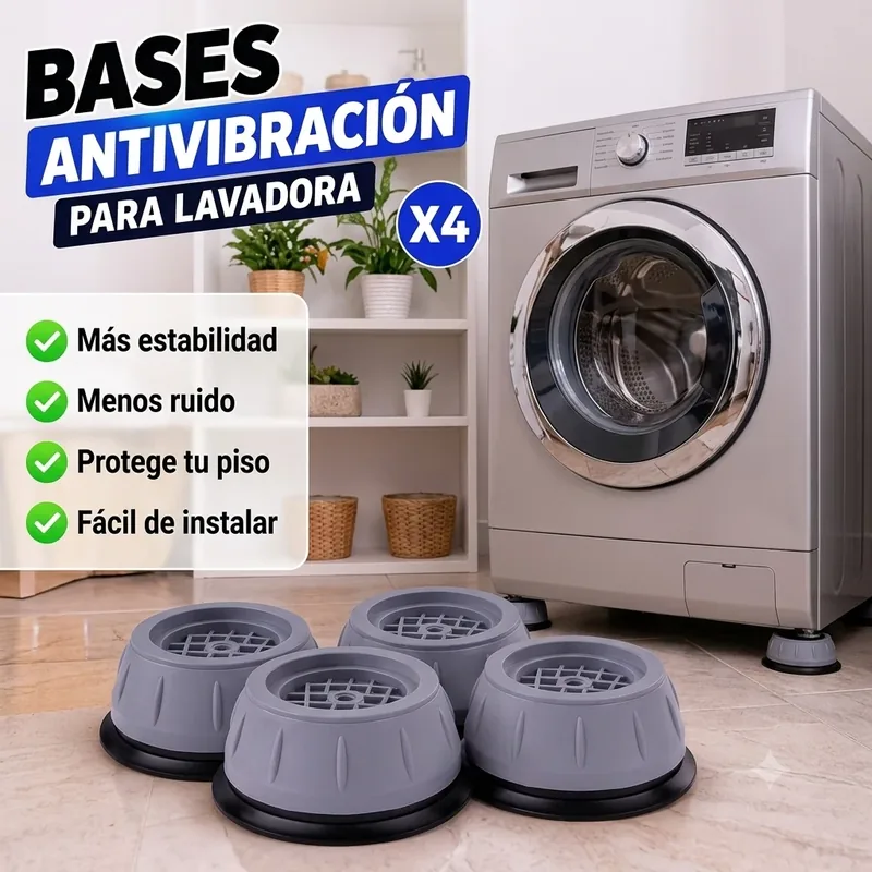 Set x4 Soportes Antivibración para lavadora, secadora y refrigeradora