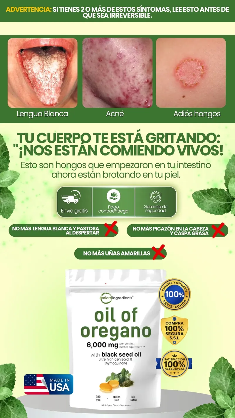 Aceite de Orégano — Eliminador de Bacterias