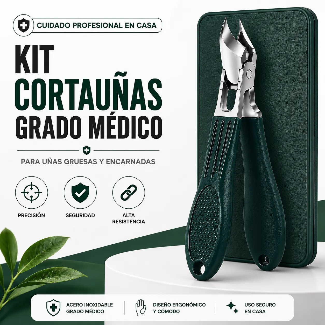 Cortauñas Profesional Grado Médico + Kit de Limpieza