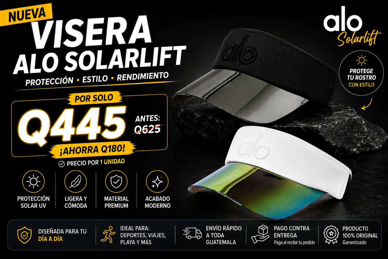 Oferta especial Visera ALO Solar Airlift · Pago contra entrega + Envío gratis