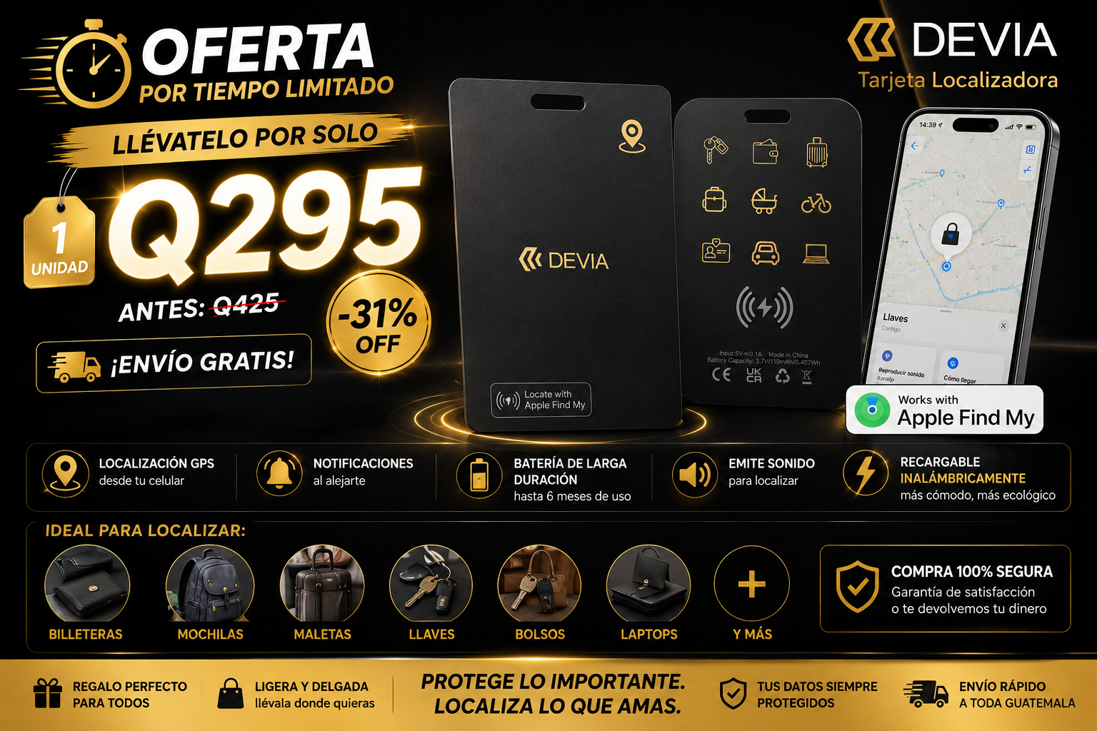 Oferta Devia Lite Tag - Llévatelo por solo Q295, envío gratis