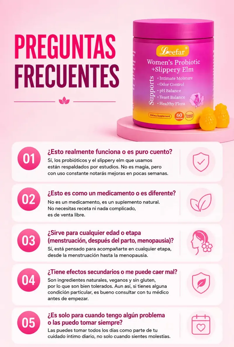 Preguntas frecuentes sobre las gomitas probióticas para la salud íntima femenina